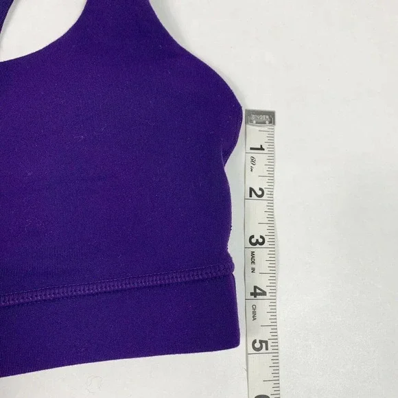 Lululemon Purple Racerback Mesh Workout Athletic Padded Sports Bra Women’s 4 - Picture 7 of 9